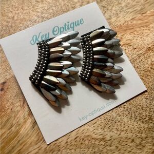 Key Optique Black and Silver Earrings